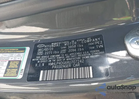 2024 Hyundai Elantra Limited from USA, damaged, VIN KMHLP4DG6RU707242